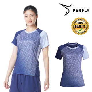 เสื้อแบดมินตันสำหรับผู้หญิง รุ่น 560 (สีกรมท่า) PERFLY