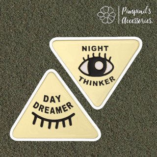 ʕ •ᴥ•ʔ ✿ พร้อมส่ง : เข็มกลัดเซ็ทดวงตา "NIGHT THINKER &amp; DAY DREAMER" | Eyeball Enamel Brooch Pin Set.