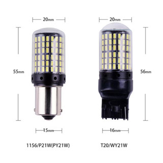 1 คู่！！！144LEDแฟลช 3 ครั้ง ไฟถอย LED T20 1156 W16W P21W W21W 12v สำหรับรถยนต์