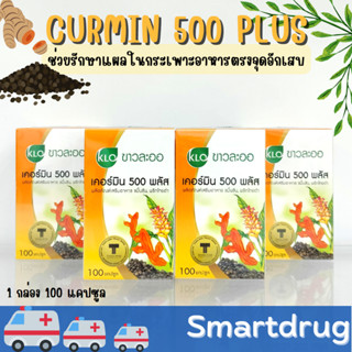 Khaolaor ขาวละออ CURMIN เคอร์มิน 500 ขมิ้นชัน พริกไทยดำ 100แคปซูล สูตรเข้มข้น แก้จุกเสียดแน่นท้อง กรดไหลย้อน ช่วยย่อย