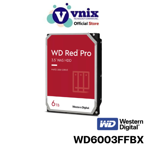 WD6003FFBX WD ฮาร์ดดิสก์  6 TB NAS HDD WD RED PRO 7200RPM SATA3 By Vnix Group