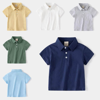 🛒พร้อมส่ง ☑️ เสื้อโปโลเด็กสีพื้น