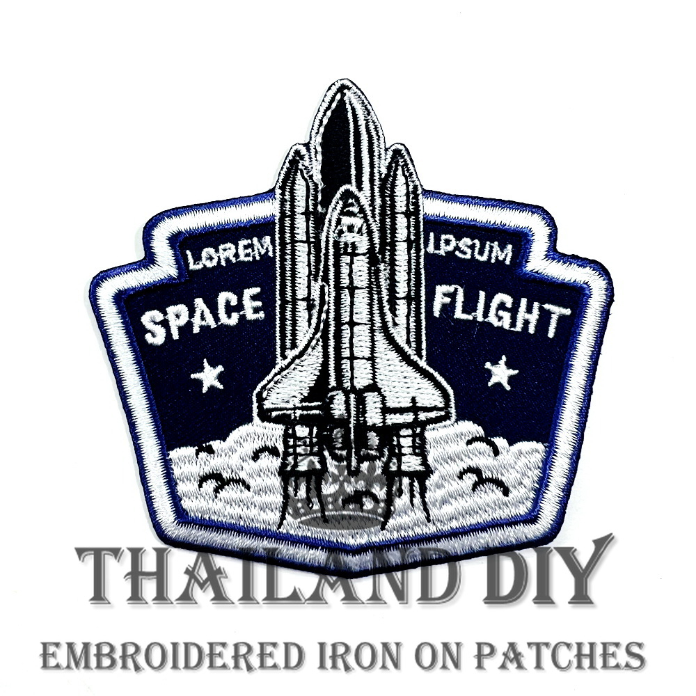 ตัวรีดนักบินอวกาศ NASA นาซ่า นักบินอวกาศ จรวด ยาน Space shuttle Flight Patch wop งานปัก สัญลักษณ์ ตั