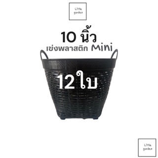 เข่งพลาสติกสีดำ Mini (ขนาดเล็ก) 10 นิ้ว 12 ใบ