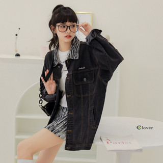 เสื้อแจ็คเก็ตยีน ไซส์ใหญ่ ทรงหลวม สไตล์เกาหลี Denim jacket 8740