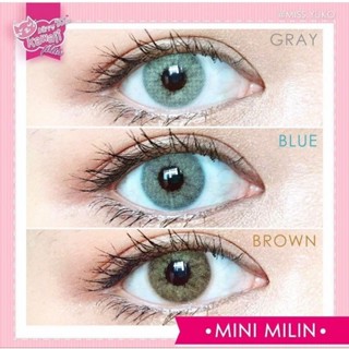 คอนแทคเลนส์ รุ่น Mini Milin สีเทา/ตาล/เขียว Gray/Brown/Green มีค่าสายตาปกติ (0.00)