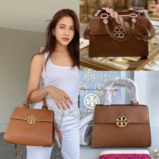 🎀 (สด-ผ่อน) กระเป๋า 11 นิ้ว สีน้ำตาล 79329 SHOP Tory burch Miller Top-Handle Satchel