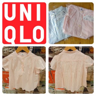 Uniqlo baby สินค้าใหม่✨เสื้อลายทางแขนระบาย📌ถูกกว่าshop