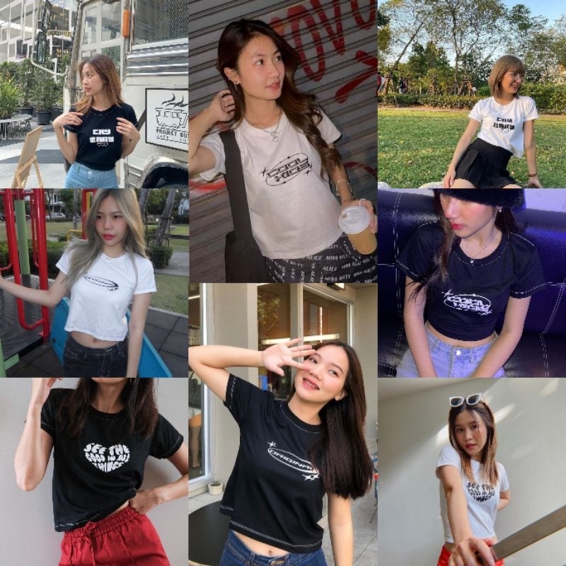 baby tee : เสื้อยืด baby tee