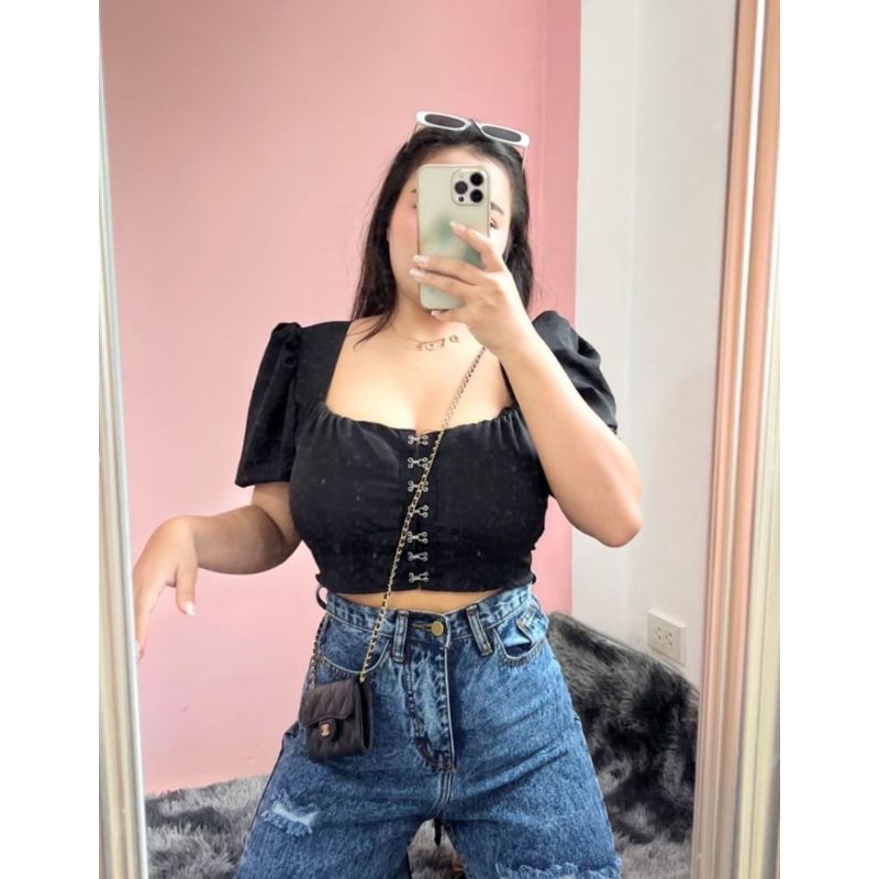 เสื้อตะขอสายฝอ เว้าอก สาวอวบ พร้อมส่ง