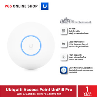 Ubiquiti Access Point UniFi6 Pro อุปกรณ์ขยายสัญญาณไวไฟ 4X4 Dual band ทำความเร็วรับ-ส่งได้ถึง 5.3 Gbps