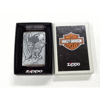 ZIPPO 200HD H231  MADE USA EAGLE  BRUSHED CHROME EMBLEM ATTACHED     ของใหม่ไม่ผ่านการใช้งาน  มาพร้อมกล่องตรงรุ่น