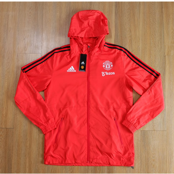 เสื้อแจ็คเก็ต แมนยู คุณภาพขึ้นห้าง Man U รุ่นใหม่ เสื้อแขนยาว แมนยู ฮู๊ด Manchester United 2022/23 Windbreaker jacket