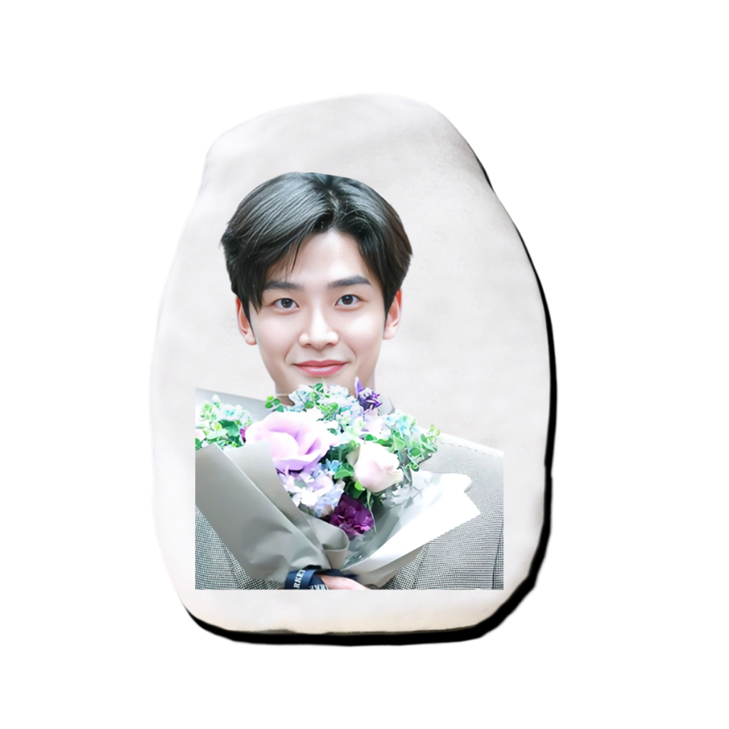 หมอนตุ๊กตาไดคัท รูปคน สั่งทำ ไอดอล ดารา น้กร้อง สินค้าแฟนเมด เกาหลี ถือดอกไม้ โรอุน Rowoon