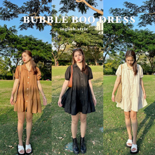 มินิเดรสสั้นคอปก กระดุมหน้า รุ่น Bubble boo dress 🧺✨