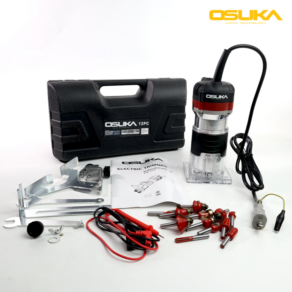 OSUKA ทริมเมอร์ 600W TRIMMER พร้อมดอก 12ดอก หัวจับดอก 6.35 มม พร้อมกล่องเก็บ รหัสOS-370