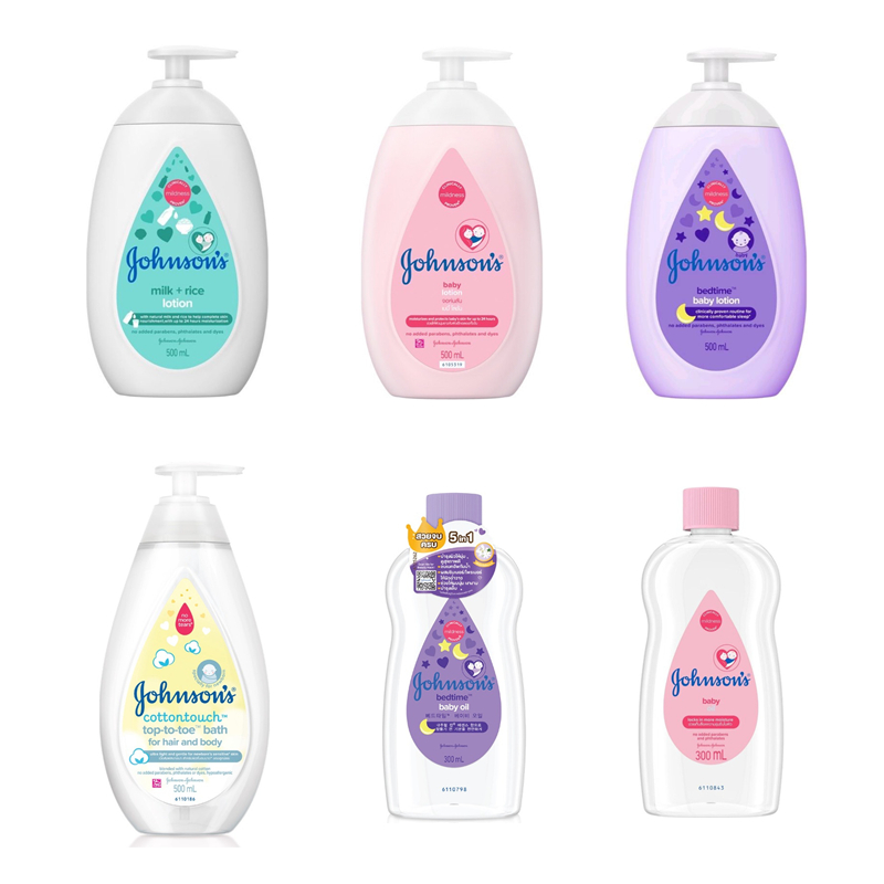 จอห์นสัน Johnson's Lotion โลชั่น เบบี้ ออย สี ชมพู ม่วง Baby Oil Bedtime ท็อปทูโท Top To Toe 300 มล 