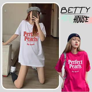 Betty House🎀เสื้อยืดหลวม🍒เสื้อยืดแขนสั้นสีแดงกุหลาบ ผ้าหลวม นุ่ม และระบายอากาศ อเนกประสงค์ และทันสมัย🌟พร้อมส่ง 💥พร้อมส่งจากกทม มาถึงใน 3-5 วัน