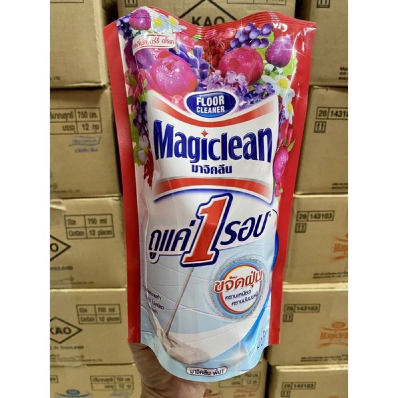 น้ำยาถูพื้น ผลิตภัณฑ์ทำความสะอาดพื้นมาจิคลีน ถุงเติม 750มล.