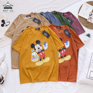 👕𝙇𝙞𝙥𝙩𝙪𝙣 𝙎𝙝𝙤𝙥 พร้อมส่ง เสื้อยืดมิกกี้เมาส์ วินเทจ Mickey Mouse ทรงเสื้อ UNISEX ลายน่ารัก เสื้อฟรีไซส์ เนื้อผ้าโปโล