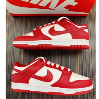 （ของแท้ 100 %）Nike Dunk Low Retro "Gym Red" รองเท้าผ้าใบลำลองย้อนยุคอินเทรนด์