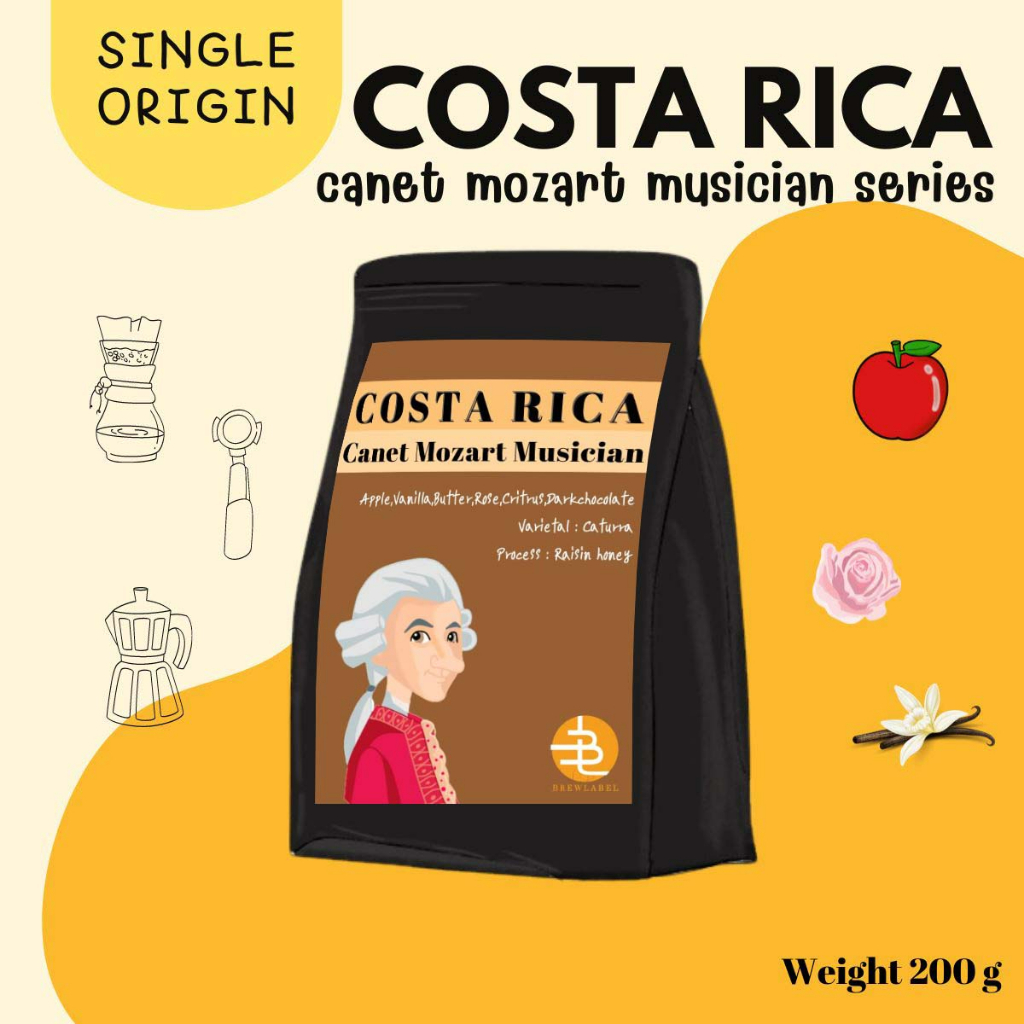 pym coffee roastery เมล็ดกาแฟคั่ว costa rica mozart musician series กาแฟคั่วหอม กาแฟ คั่วใหม่ คั่วทุ