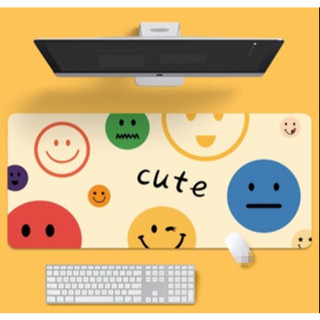 🌞🌈แผ่นรองเมาส์ แผ่นรองเมาส์ขนาดใหญ่ นาด 80x30 cm  ลายsmile Mouse Pad Morandi Creative Desk Mat