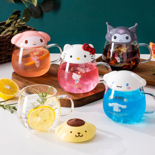 แก้วน้ำใส แก้วมัค พร้อมฝาหัวการ์ตูน Sanrio แท้ 400ml. ซานริโอ้ | Bluerubystore