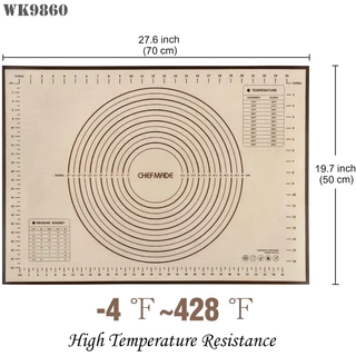 chefmade แผ่นซิลิโคนรองนวด รองอบ Silicone non-slip dough rolling and baking mat