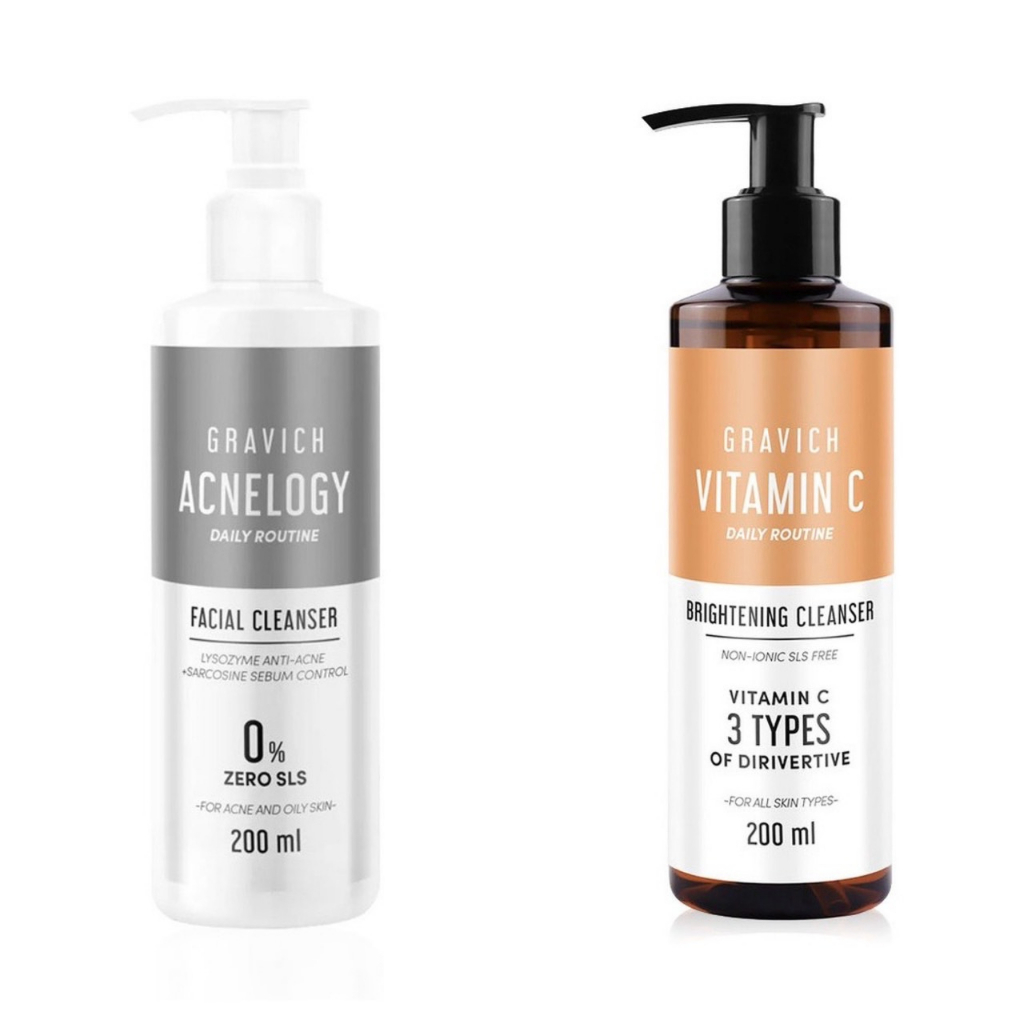 GRAVICH Triple Vitamin C Booster Cleanser 200ml GRAVICH Acnelogy Corrective Facial Cleanse 200ml ผลิ