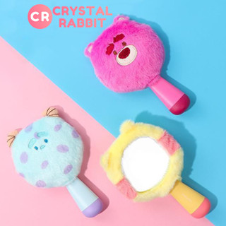 CRYSTAL RABBIT ins เครื่องนวดพกพาขนาดเล็ก หวีถุงลมหมีสตอเบอรี่พร้อมกระจกพับ