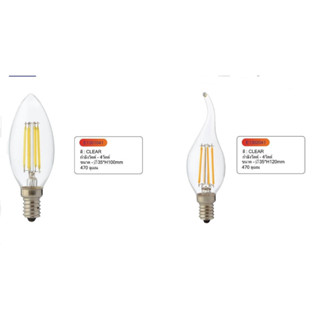 หลอดไฟ LED หลอดไฟLED E14 ขั่วE27 หรี่แสงได้ 4W หลอดไฟแก้ว สไตล์วินเทจ 2700K หลอดไฟ หลอดไฟคลาสสิค