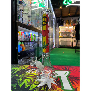 #พร้อมส่งในไทย M galaxy large bowl peace love weed bong 18.8