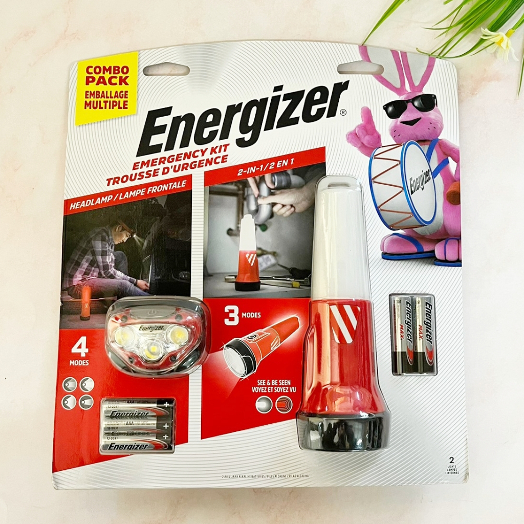 [Energizer®] Emergency Kit Trousse D'urgence, 1 LED Headlamp + 1 Flashlight - UPN153810 ชุดไฟฉาย และ