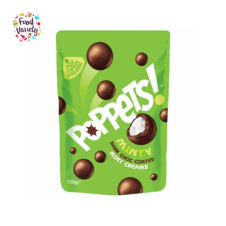 Poppets Dark Chocolate Coated Mint Creams Pouch 130g โปเปตซ์ ซองครีมมินต์เคลือบดาร์กช็อกโกแลต 130 กรัม