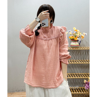 🌿🪴 💬เสื้อญี่ปุ่นงานแท้นำเข้า ดีเทลงานผ้าสาลูเนื้อนิ่มแบบสวยสไตล์ญี่ปุ่นงานใส่สบาย ผ้านิ่มมาก