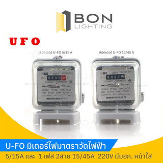 U-FO มิเตอร์ไฟฟ้า มิเตอร์ไฟ มาตราวัดไฟฟ้า  5/15A และ 15/45A 220V มีมอก. หน้าใส 🚀จัดส่งด่วน 🚀ของแท้💥100%