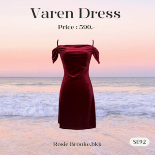 SE92 l VAREN DRESS เดรสสั้น ผ้ากำมะหยี่