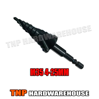 ดอกเจดีย์ ดอกสว่านเหล็กทรงกรวย ก้านHEX STEP DRILL TNP เจาะขยาย คว้านรู ดอกใหญ่ ขนาด 4-16/4-20/4-25/4-35