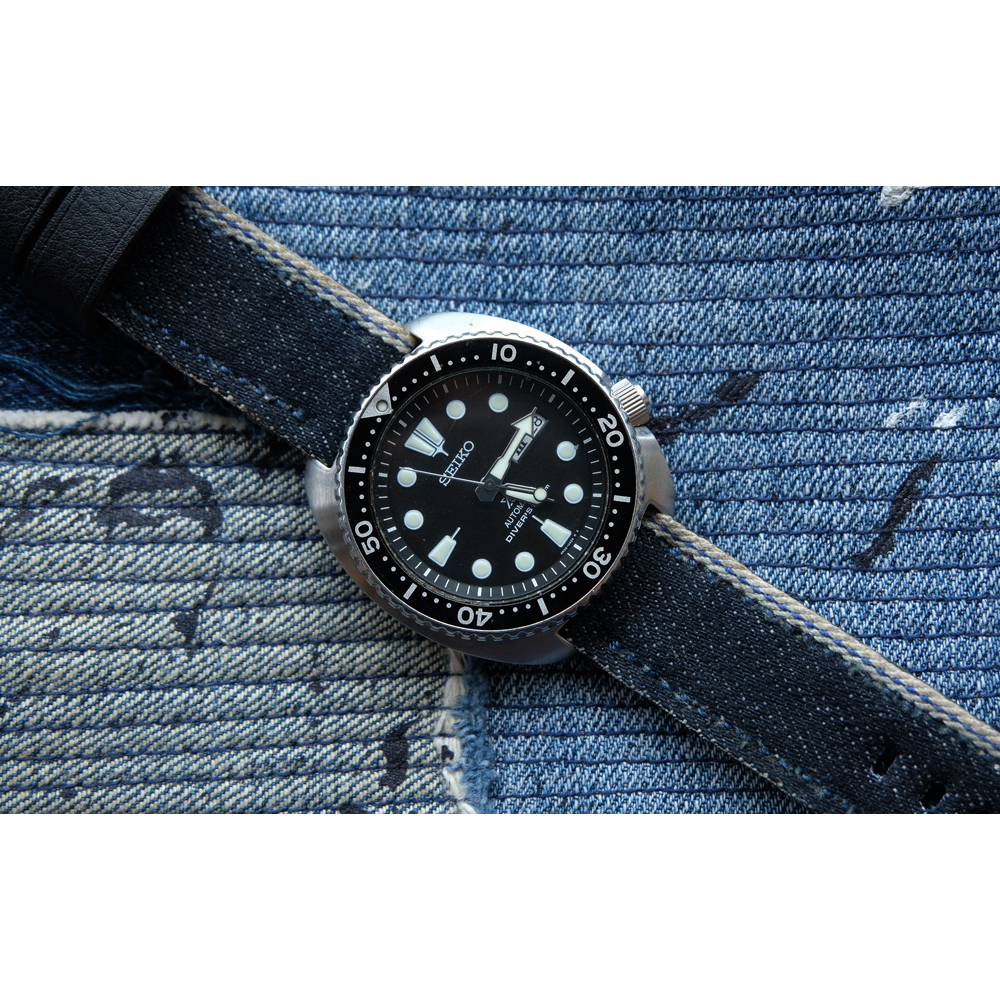 สายนาฬิกา Denim blue selvage ริมฟ้าผ้ายีนส์ 16 oz 18mm 20mm 22mm 24mm