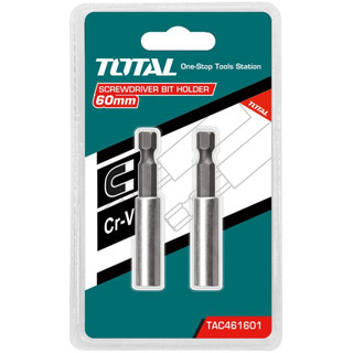 TOTAL จับดอกไขควง TAC461601 แกน 1/4 นิ้ว ยาว 60 มม. แพ็คละ 2 อัน Screwdriver Bit Holder