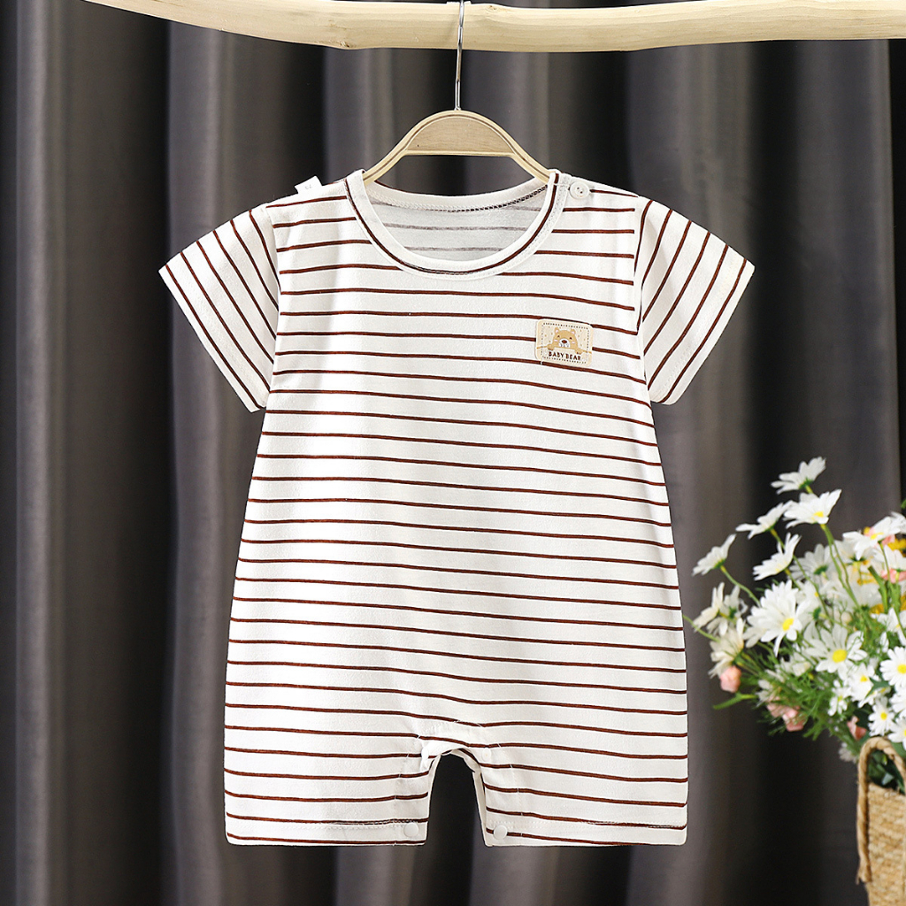 YX07 ชุดเด็กแรกเกิด ชุดเด็กทารก ชุดบอดี้สูทเด็ก แขนสั้น 0-12 เดือน ผ้าฝ้ายนุ่ม เสื้อผ้าเด็กอ่อนเด็กผู้ชาย เด็กผู้หญิง ส่ - รูปที่ 3