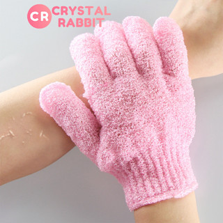 CRYSTAL RABBIT ถุงมือขัดผิว ถุงมืออาบน้ำ ผิวให้ความชุ่มชื้น ไม่ลื่น ขัดผิว