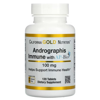 ลดล้างสต็อก! ฟ้าทะลายโจร ซิงค์ วิตามินซี Andrographis Immune with AP-BIO, 100 mg,  California Gold Nutrition