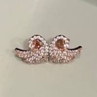 SWAROVSKI SWAN COUPLE CRYSTAL ROSEGOLD EARRINGS เครื่องประดับแบรนด์สวารอฟสกี้ ตุ้มหู ต่างหู