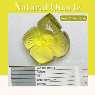 Natural Quartz ควอตซ์ แกะสลัก รูปดอกไม้ แถมฟรีใบเซอร์GCI