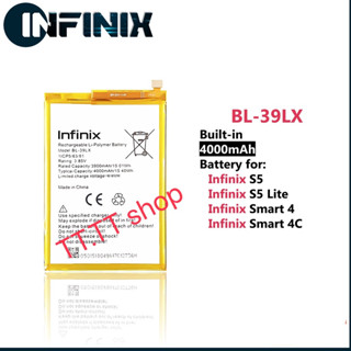 แบตเตอรี่ Infinix S5 Smart 4 Infinix S5 lite BL-39lX X652 X653 Battery Infinix S5 Smart 4 Infinix S5 lite 4000mAh รับประ