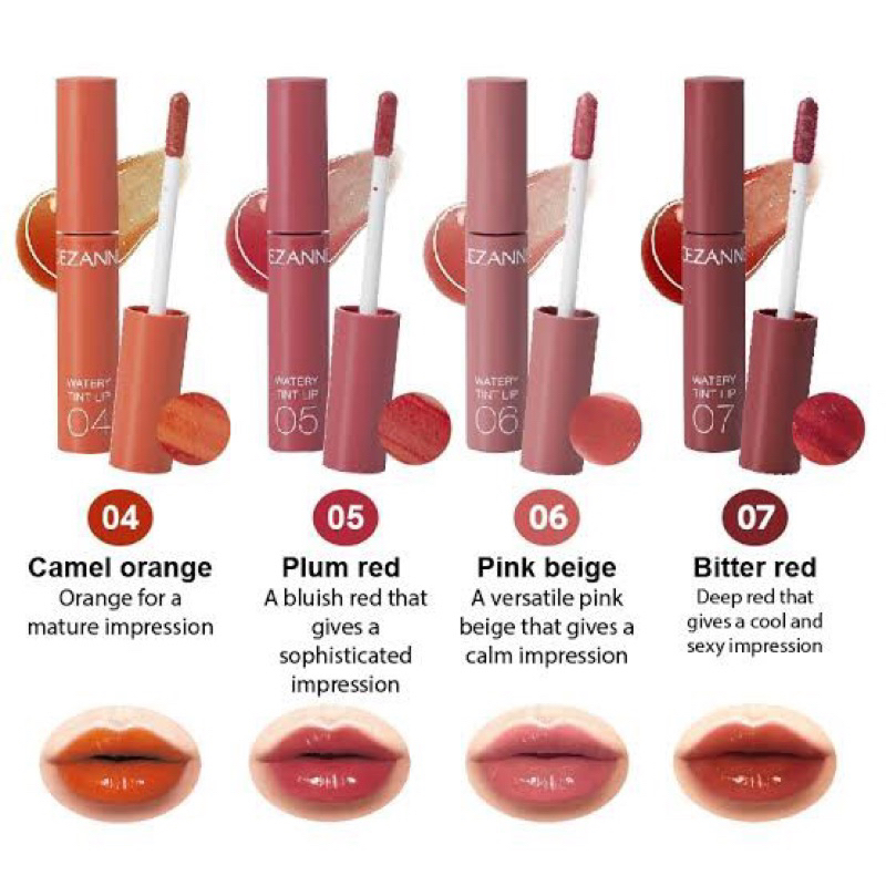 (ของแท้🇯🇵ส่งไวจริง🔥) Cezanne Watery Tint Lip  ลิปทินท์ผสมออยล์ ให้เติมแต่งริมฝีปากด้วยความชุ่มชื้น ริมฝีปากฉ่ำวาว