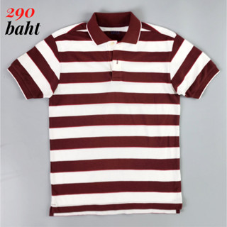 UNI / KO Pique Striped Polo Shirt เสื้อโปโล ญูู ณี โคล Dry ใส่แห้งตลอดวัน ผ้ามีรูพรุนตลอดตัว ทรงสวยมากลายขวาง ทูโทน