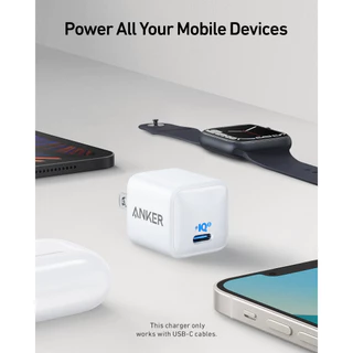 [ใช้ที่จีนได้] Anker หัวชาร์จถนอมแบต iPhone (Nano 20W) นำไปใช้ที่จีนได้ สำหรับ iPhone - AK255